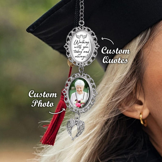 Elegant graduation gift from heaven, featuring a sentimental photo and message to carry with you.