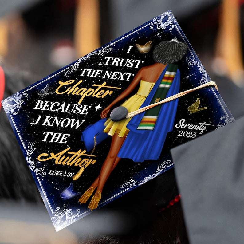 Thoughtful personalized graduation gifts for her, this Bible verse topper adds a sacred touch to the ceremony.