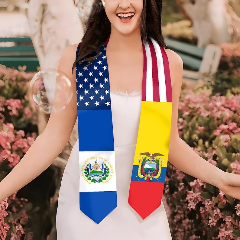 A premium Mexico graduation stole design, serving as a lasting memento for Hispanic and Latino grads.