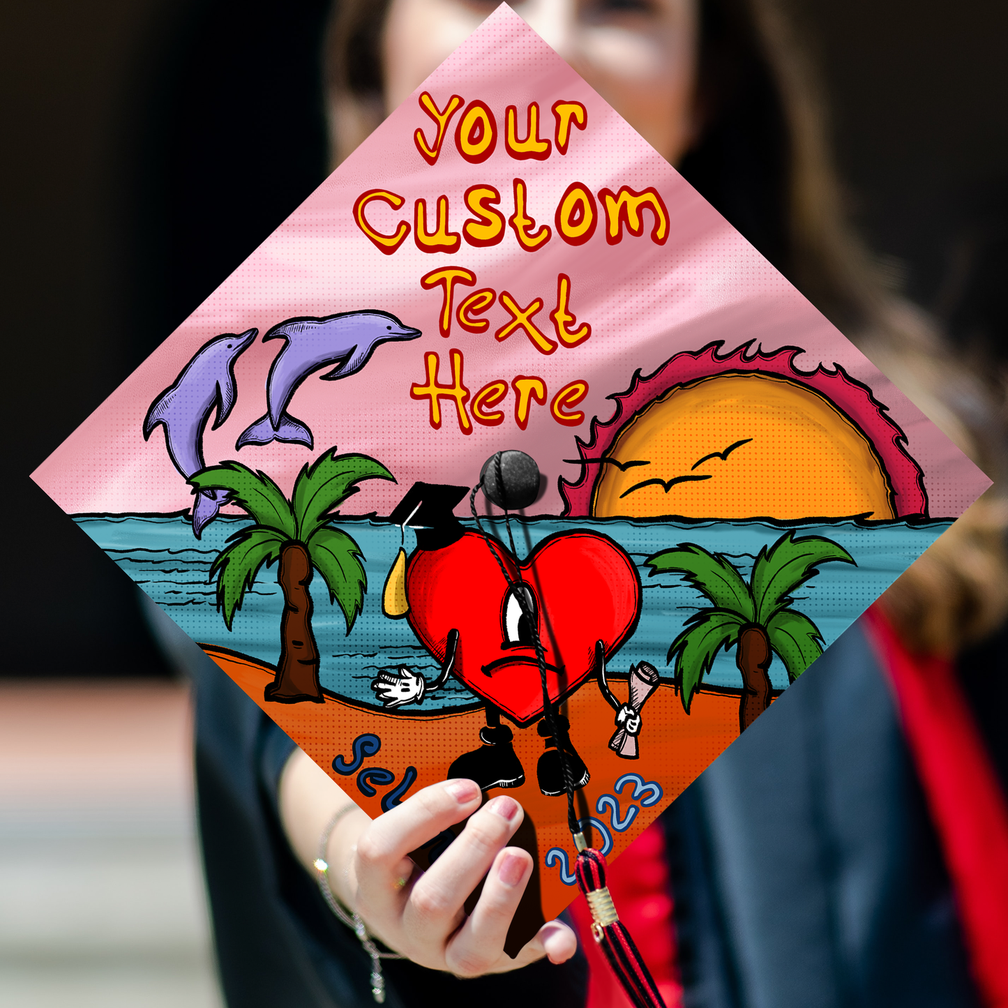 Custom Bad Bunny Graduation Cap Topper