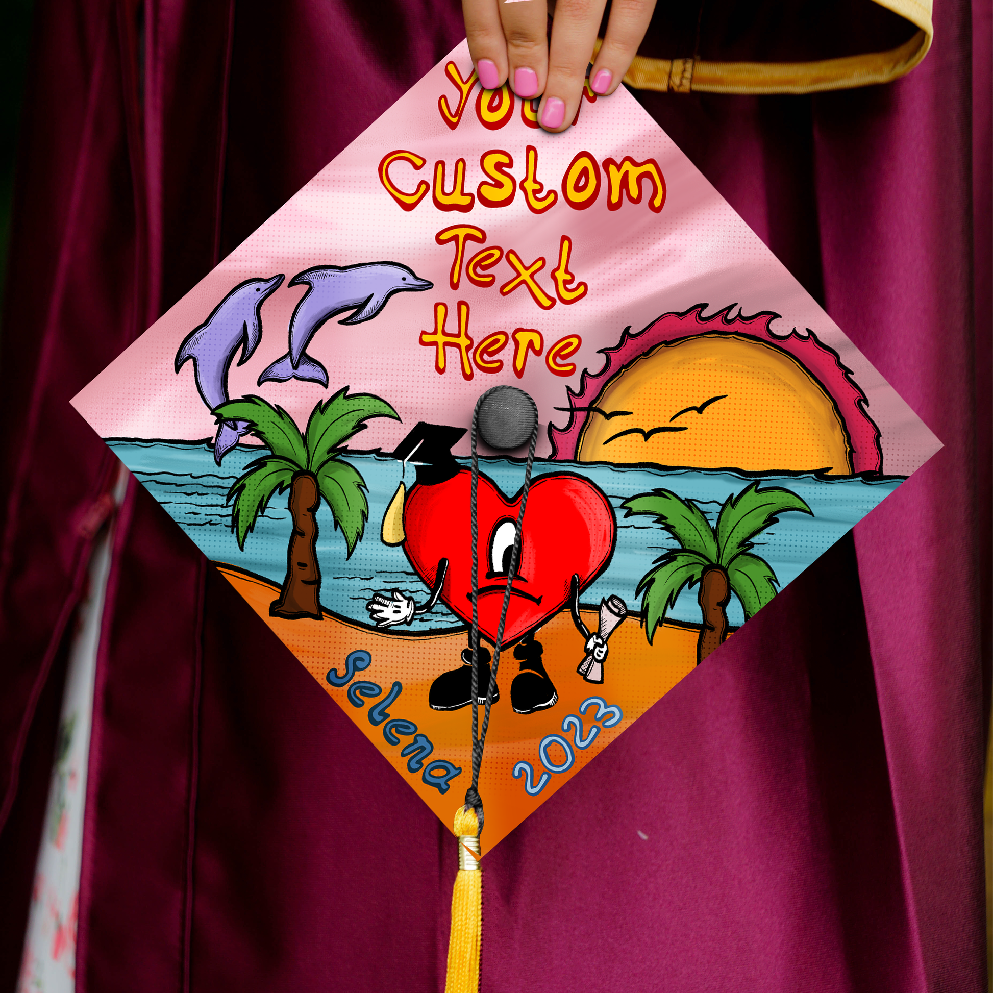 Bad Bunny Graduation Cap Topper