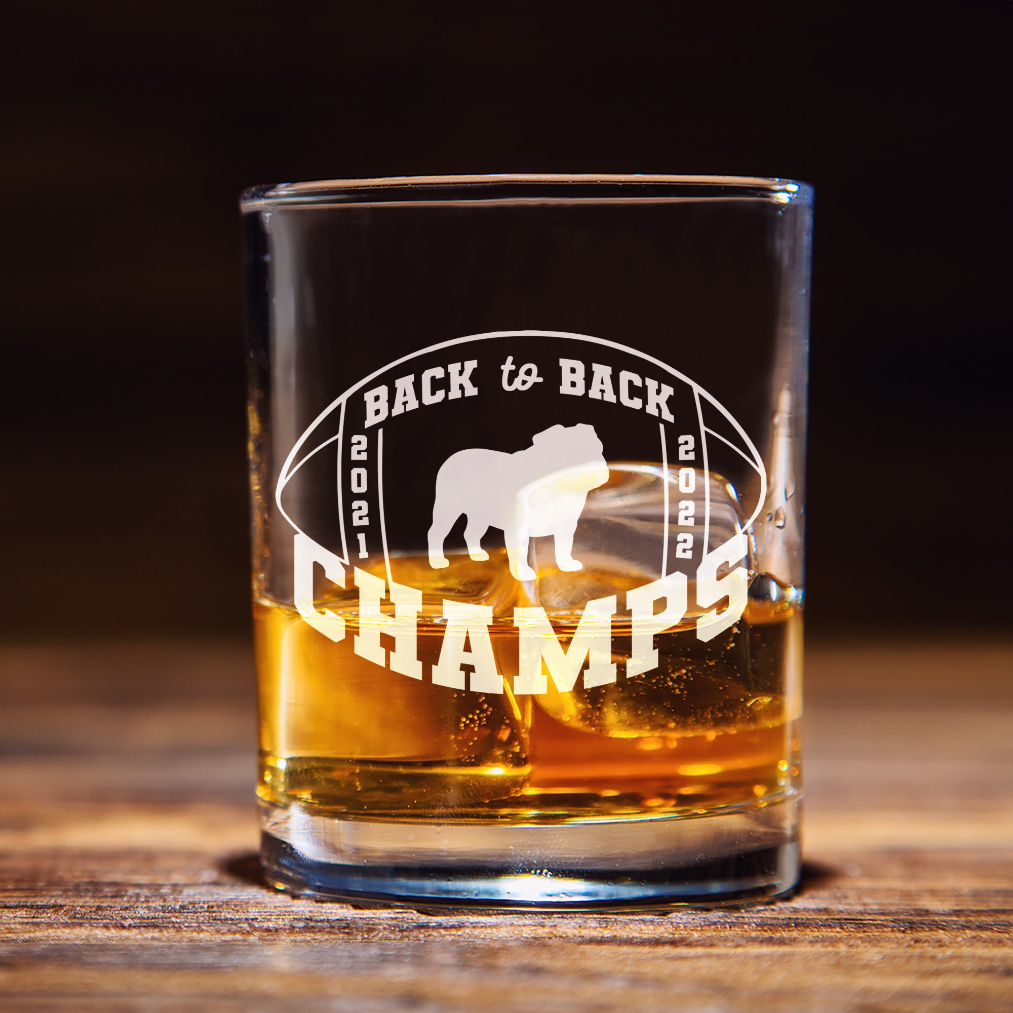 Georgia Bulldogs Back to Back Whiskey Glass