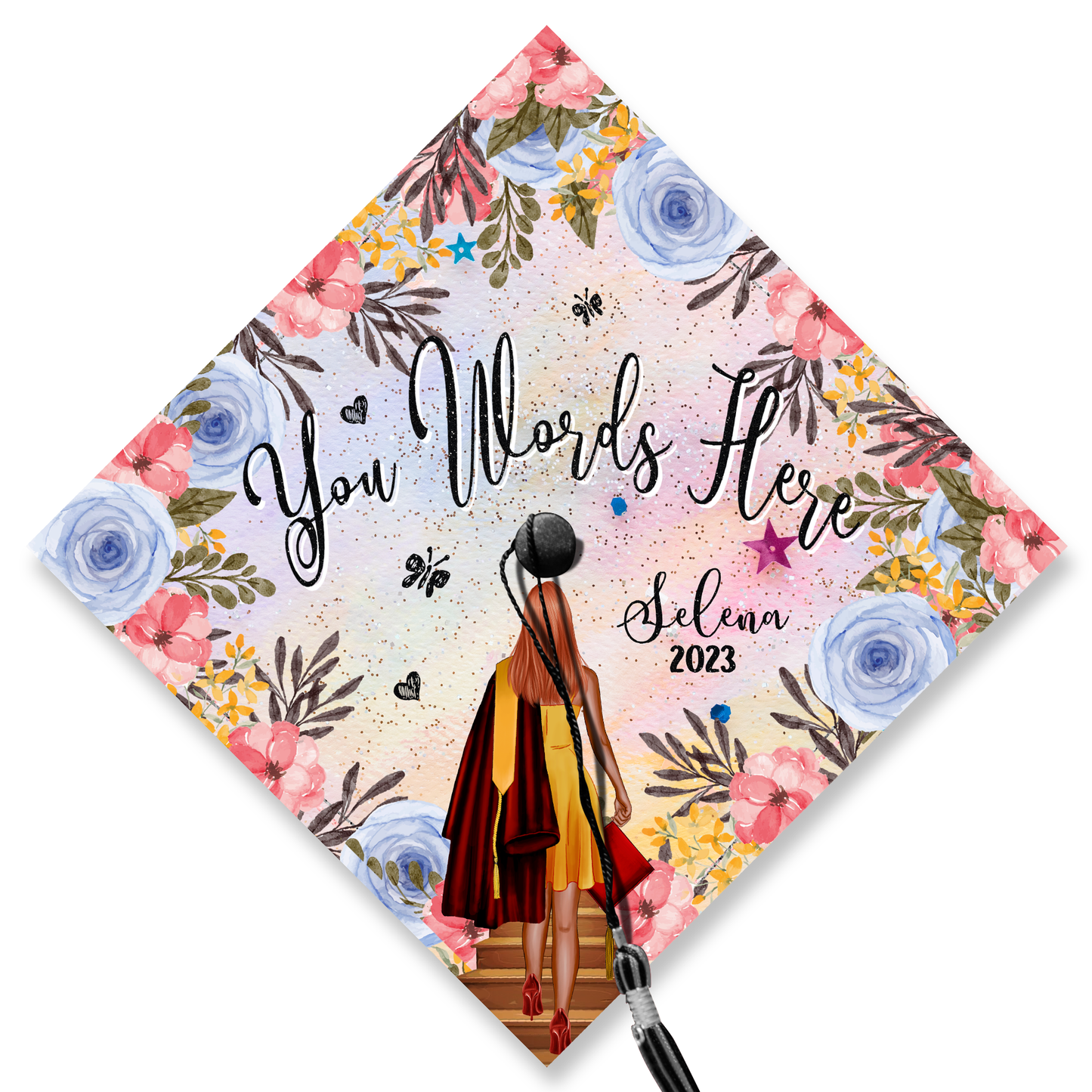 Floral Decoration Graduation Cap Topper