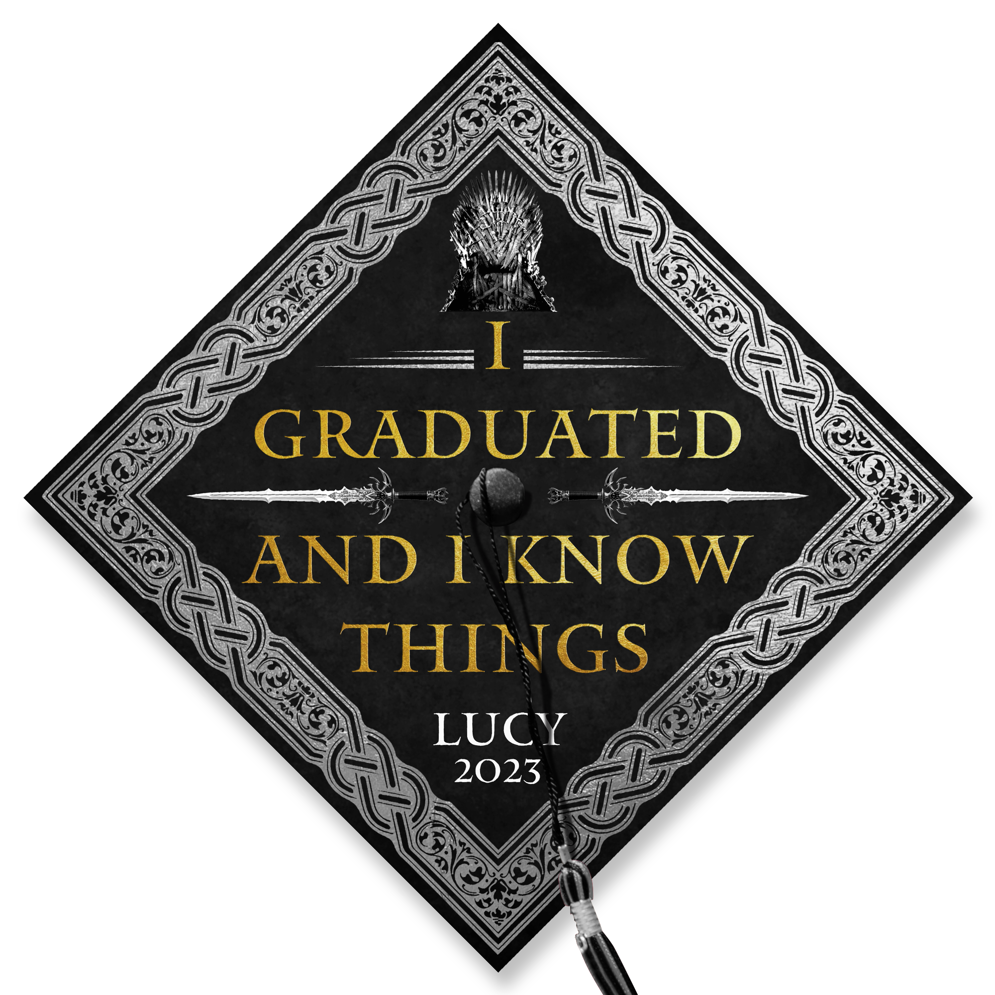 I Graduated And I Know Things Graduation Cap Topper