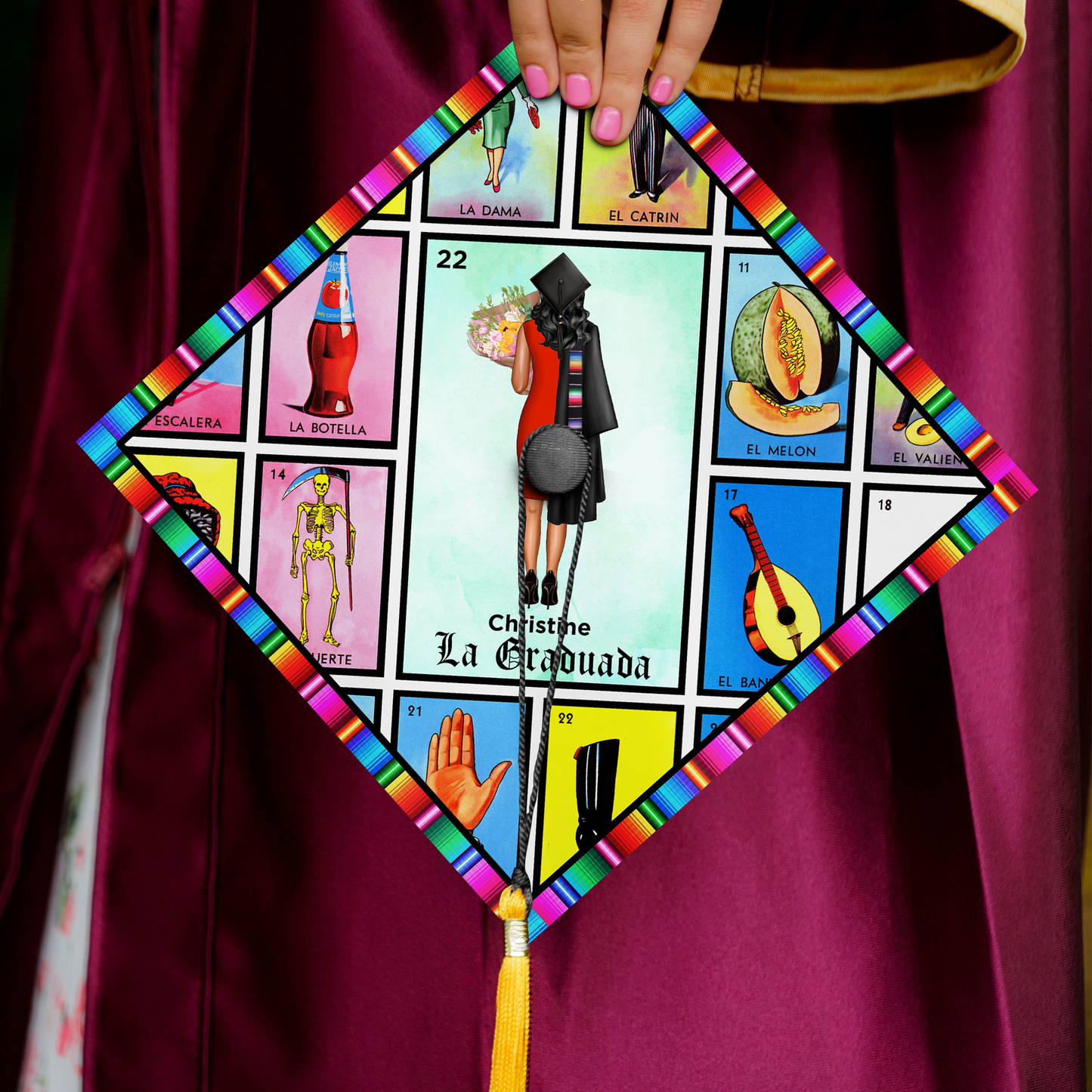 Mexican Grad Cap Topper, Latin Graduation Decoration