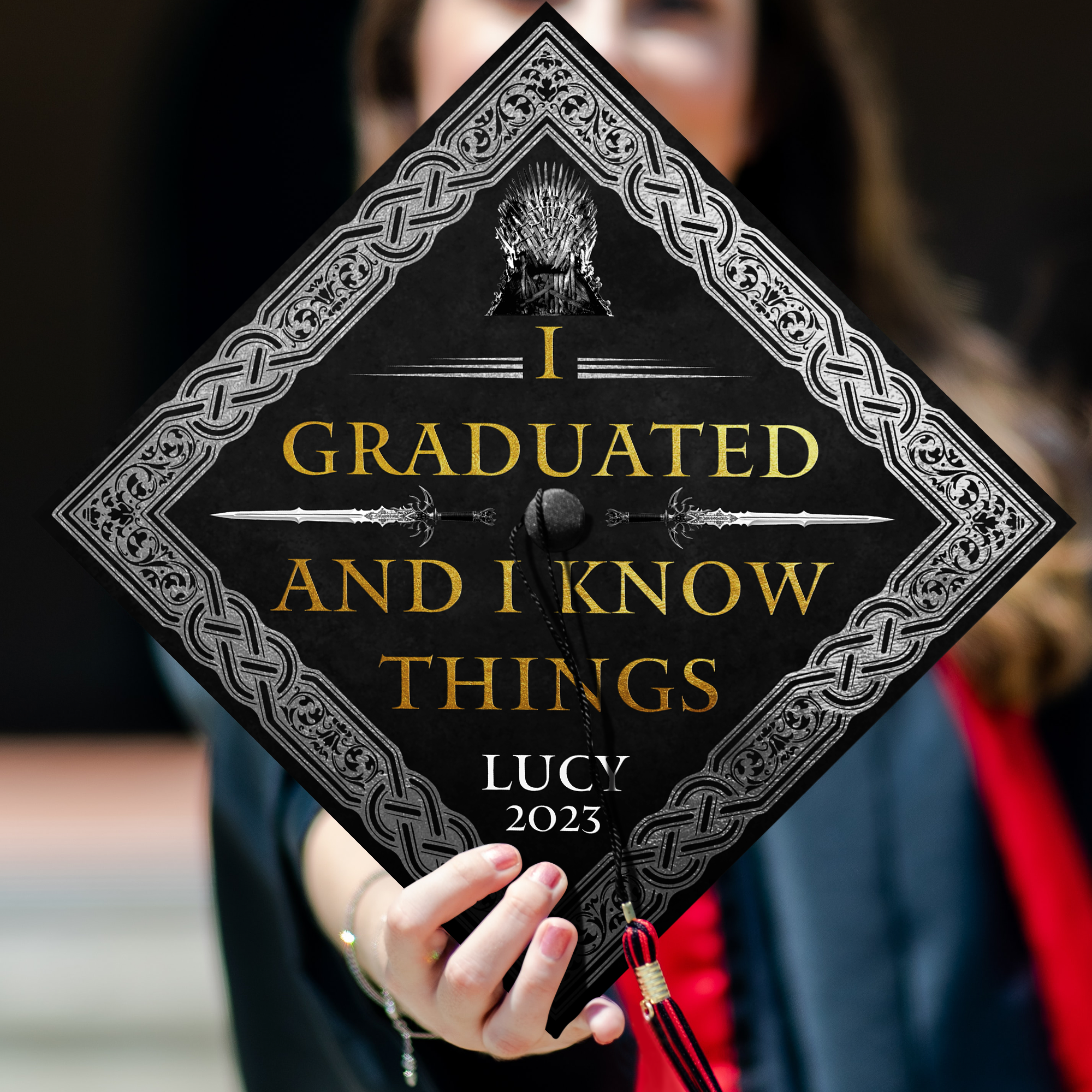I Graduated And I Know Things Graduation Cap Topper