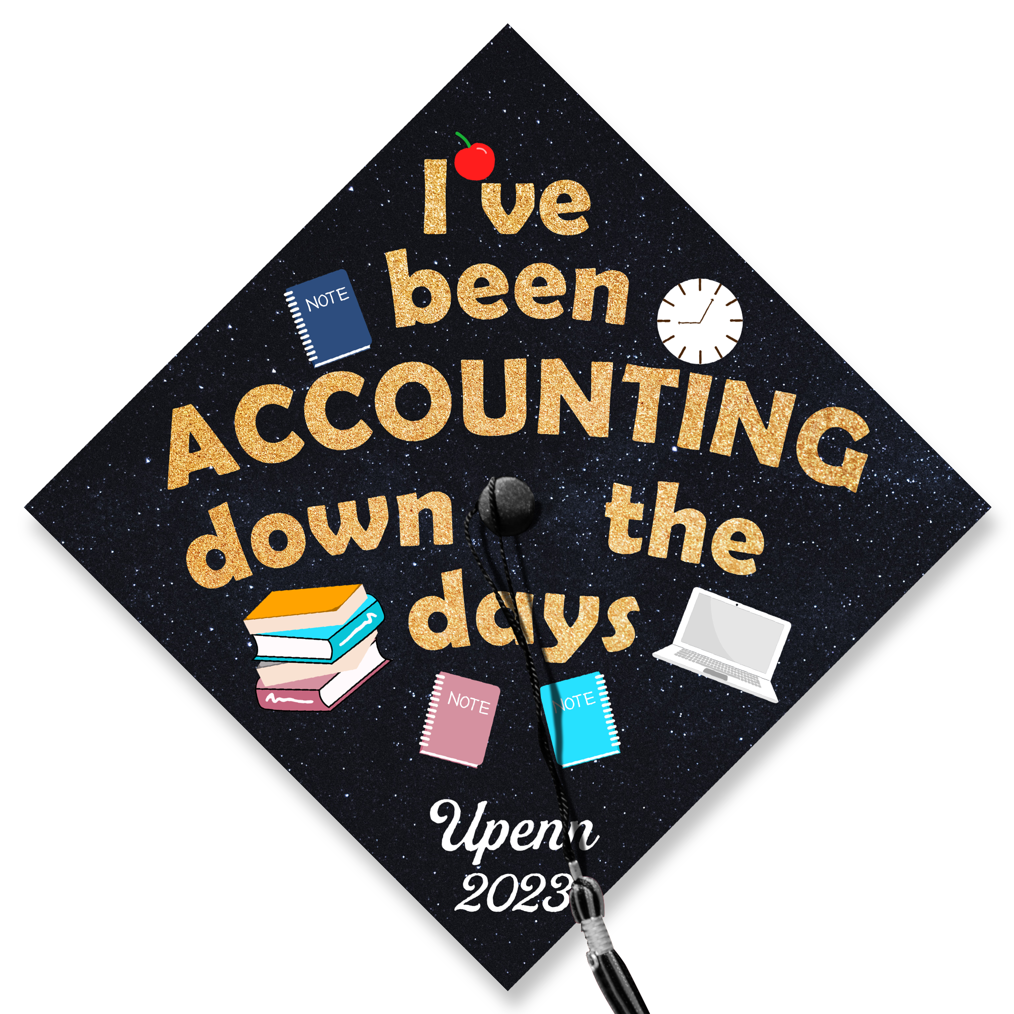 Accounting Down the Days Graduation Cap Design 