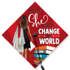 She Went To Change To World Graduation Cap Topper