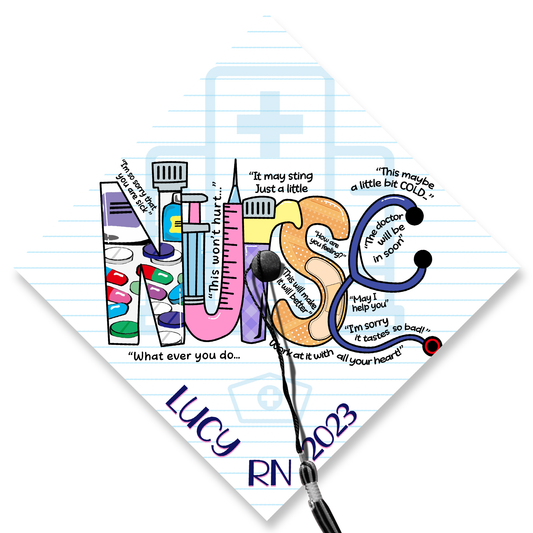 Nurse Symbols Graduation Cap Topper