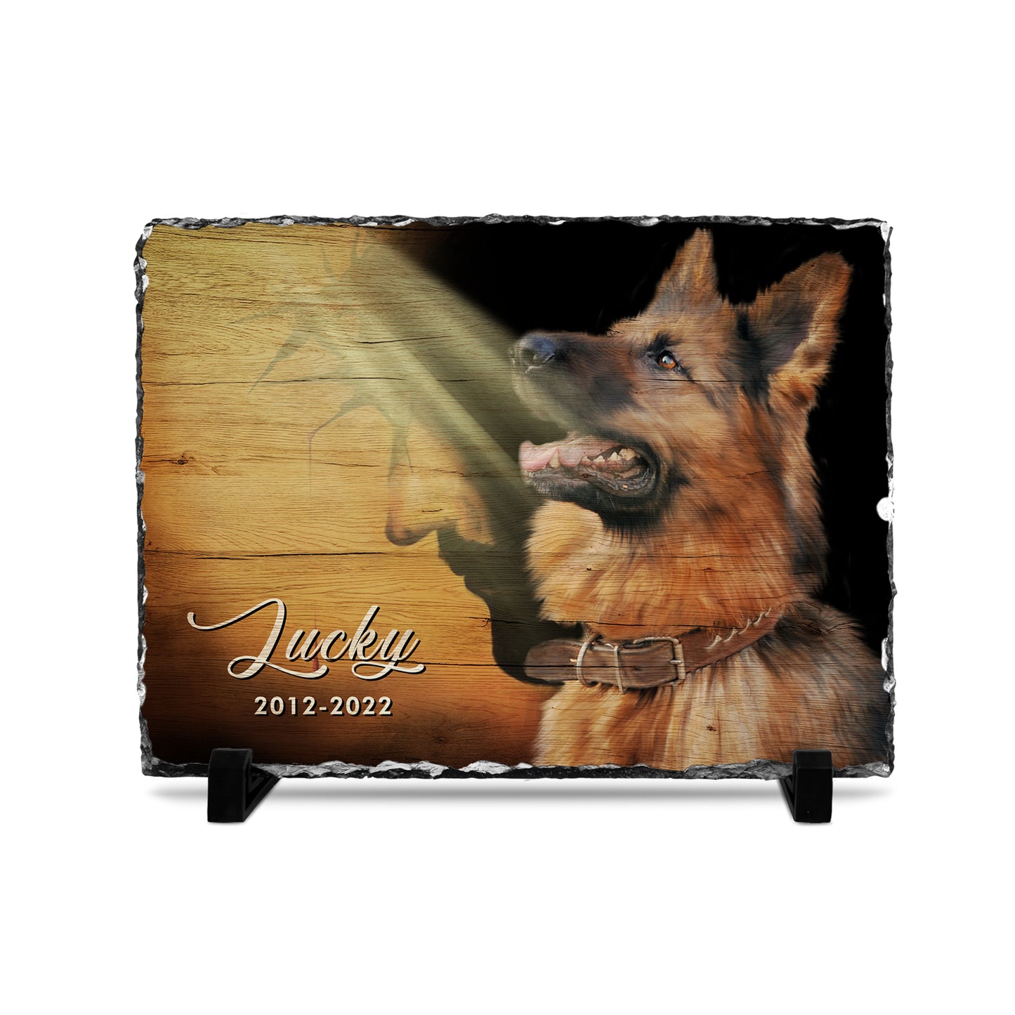 Personalizy Store Slate plaque Jesus Christ With His Faithful Dog, Custom Photo, Personalized Slate Plaque, Pet Memorial Gifts