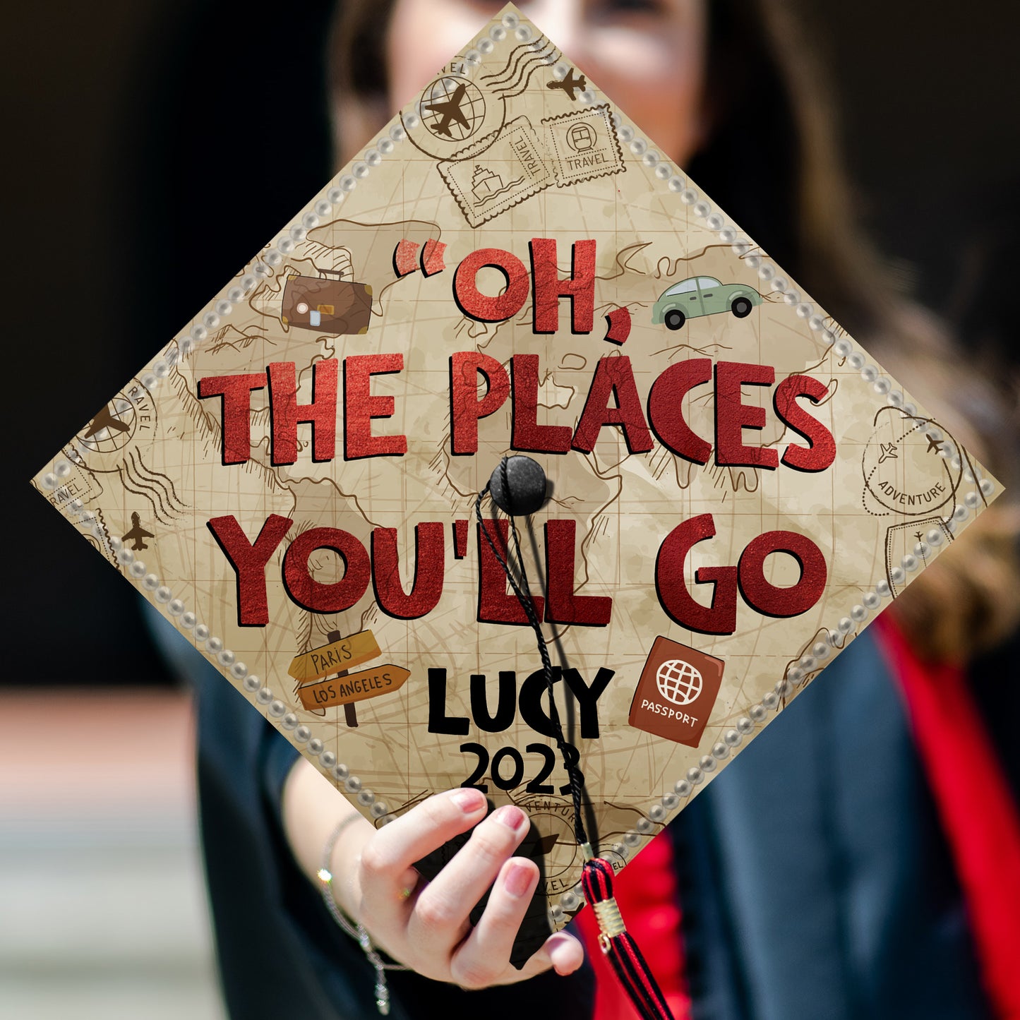 Oh The Places You'll Go Graduation Cap Topper