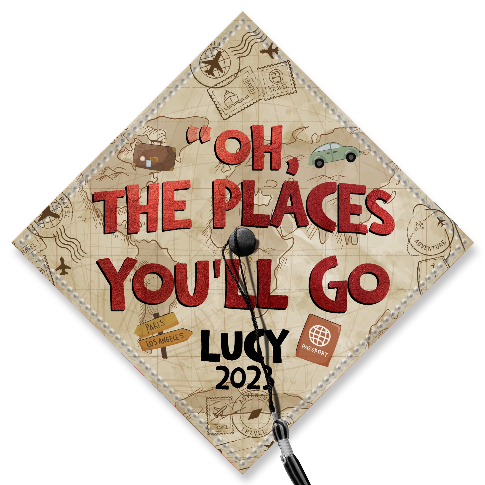 Oh The Places You'll Go Graduation Cap Topper