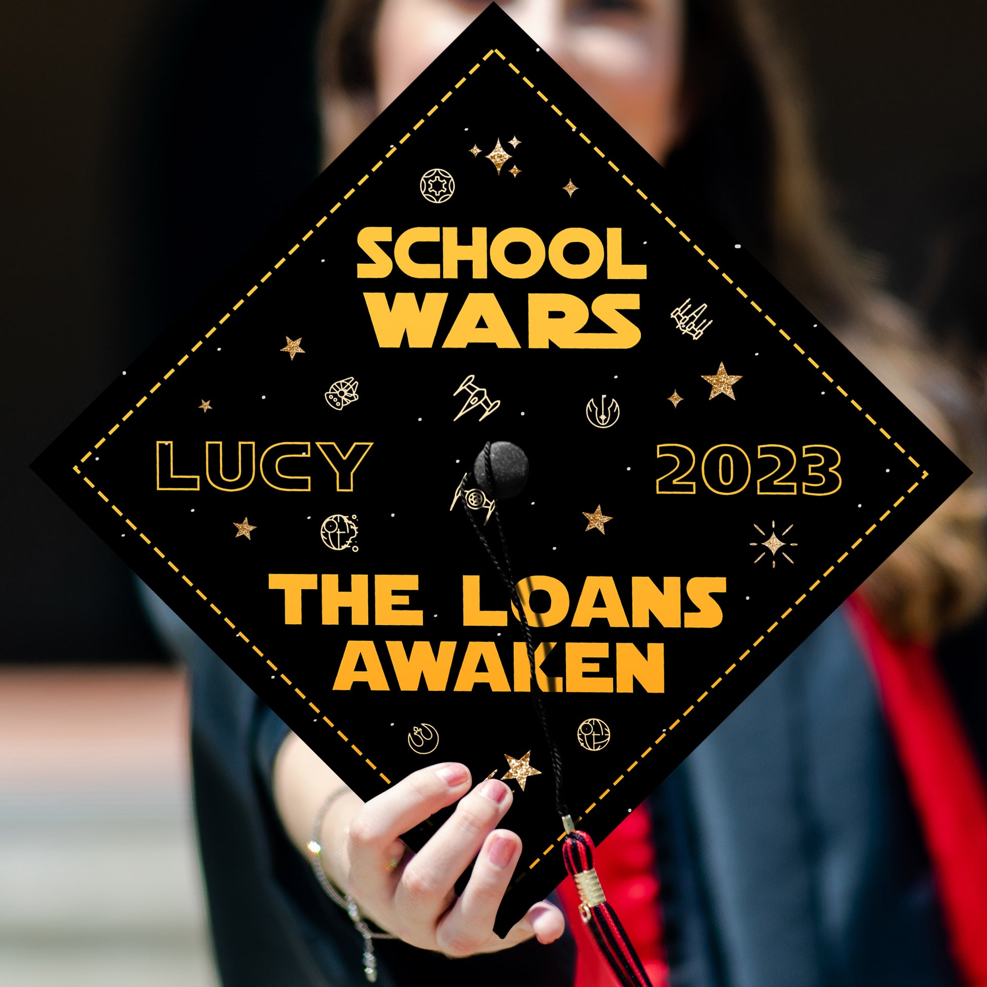 School Wars The Loans Awaken Graduation Cap Topper