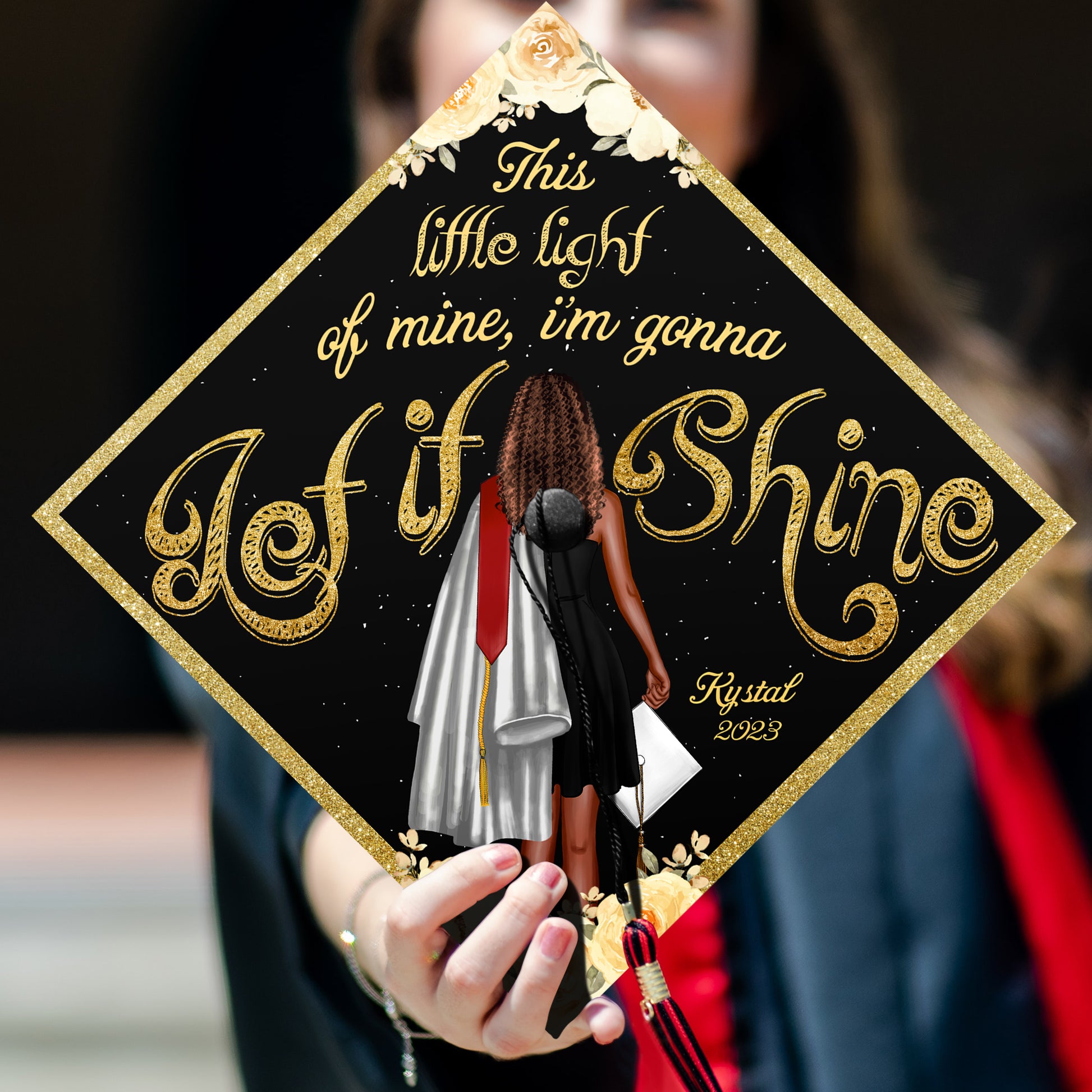 Let It Shine Graduation Cap Topper