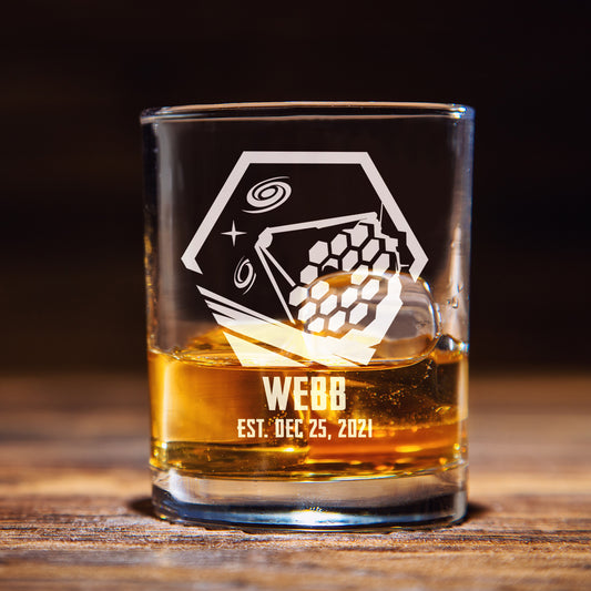 Engraved James Webb Telescope Whiskey Glass