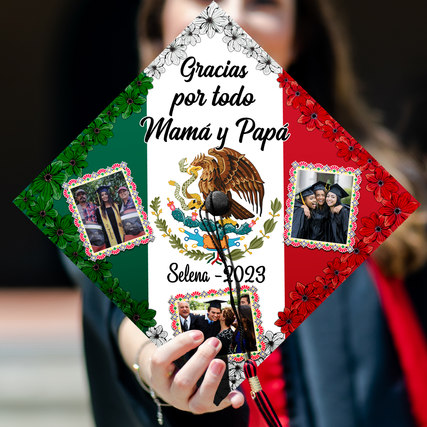 Personalized Photos Upload Mexican Graduation Cap Topper