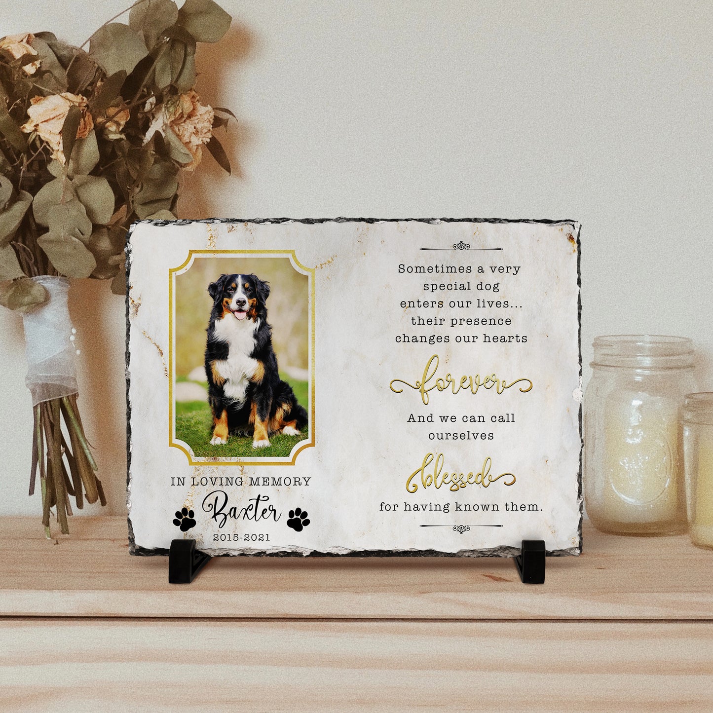 Personalizy Store Slate plaque Sometimes a Very Special Dog Enters Our Lives, Custom Photo, Personalized Slate Plaque, Pet Memorial Gifts