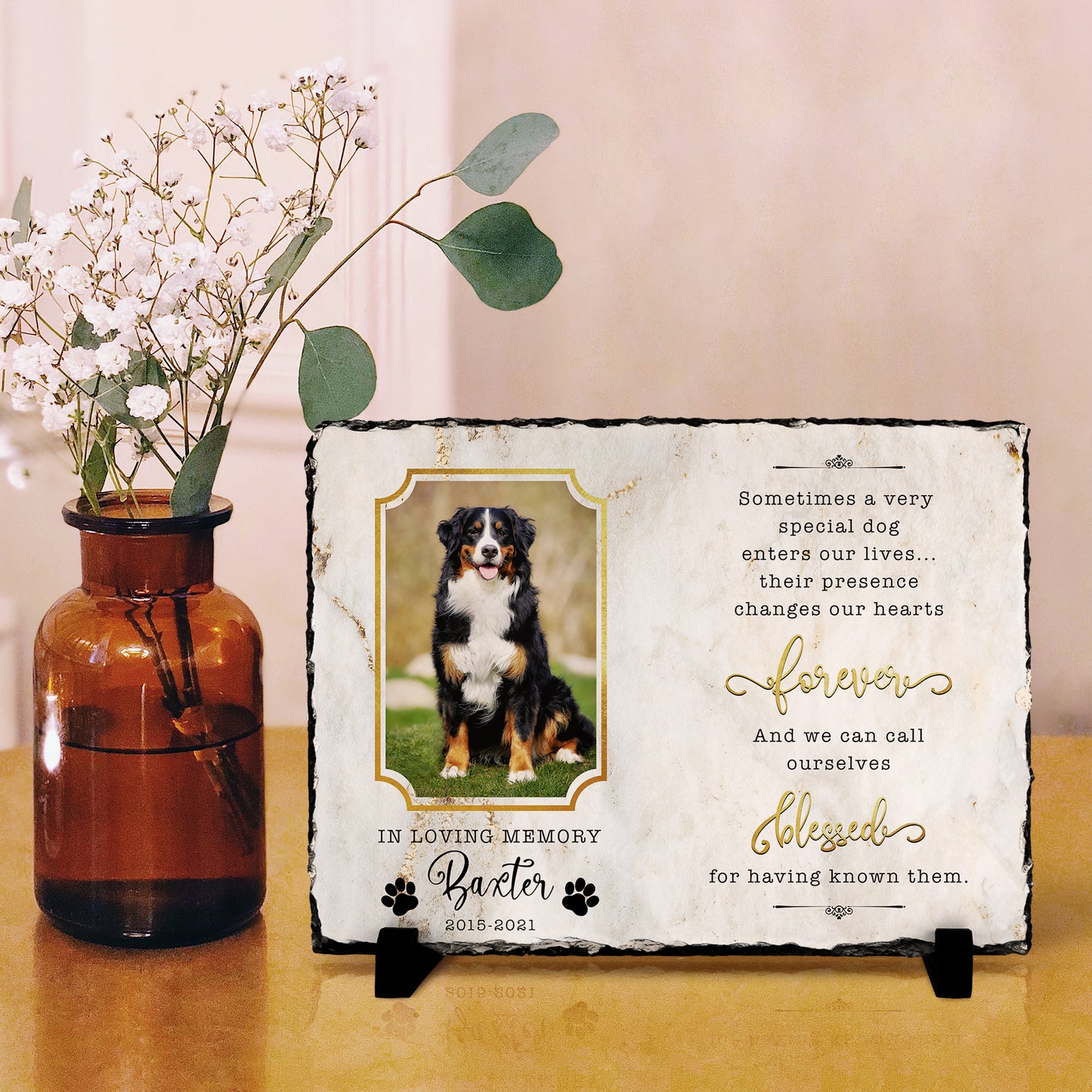 Personalizy Store Slate plaque Sometimes a Very Special Dog Enters Our Lives, Custom Photo, Personalized Slate Plaque, Pet Memorial Gifts