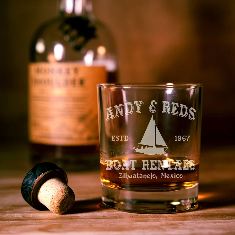 Andy & Reds Boat Rentals Whiskey Glass