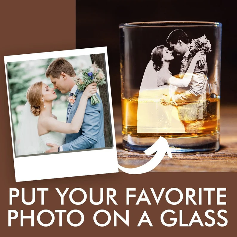 Custom Couple Portrait Whiskey Glass