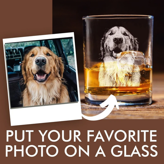 Custom Dog Portrait Whiskey Glass