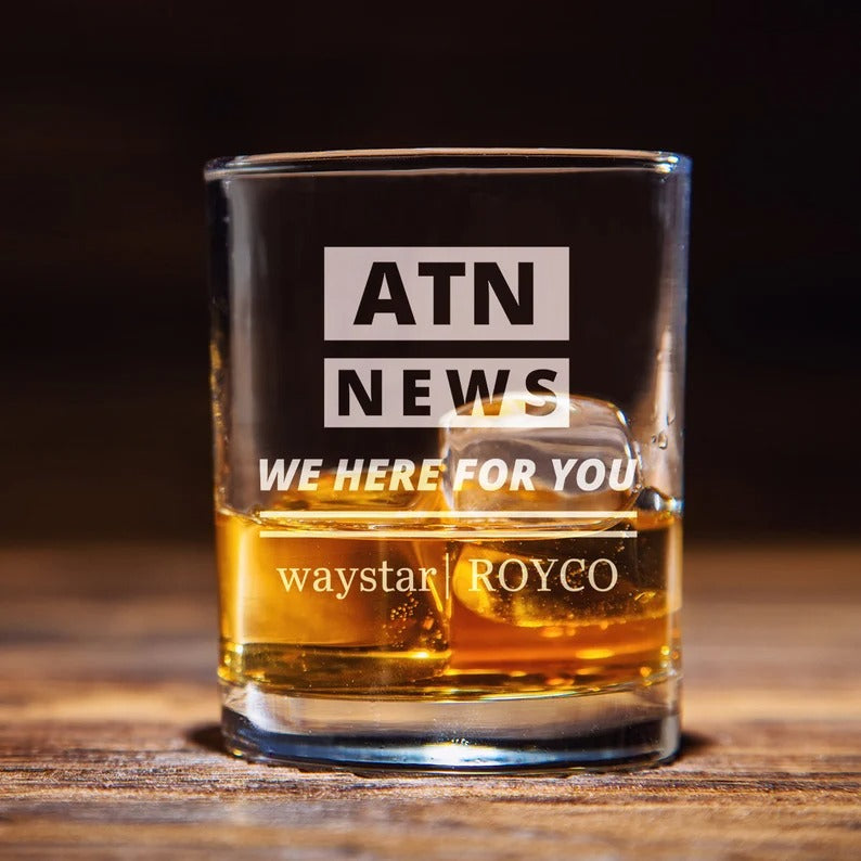 Succession ATN News Whiskey Glass