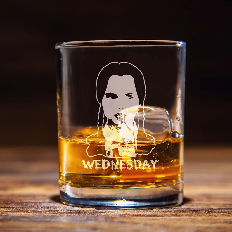 Wednesday Addams Whiskey Glass,