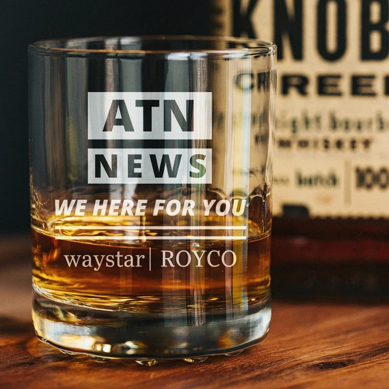 Succession ATN News Whiskey Glass