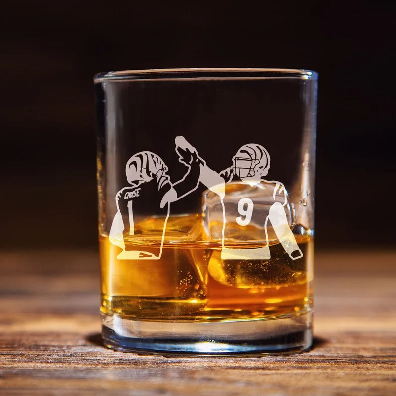 Joe Burrow And Ja'Marr Chase Whiskey Glass