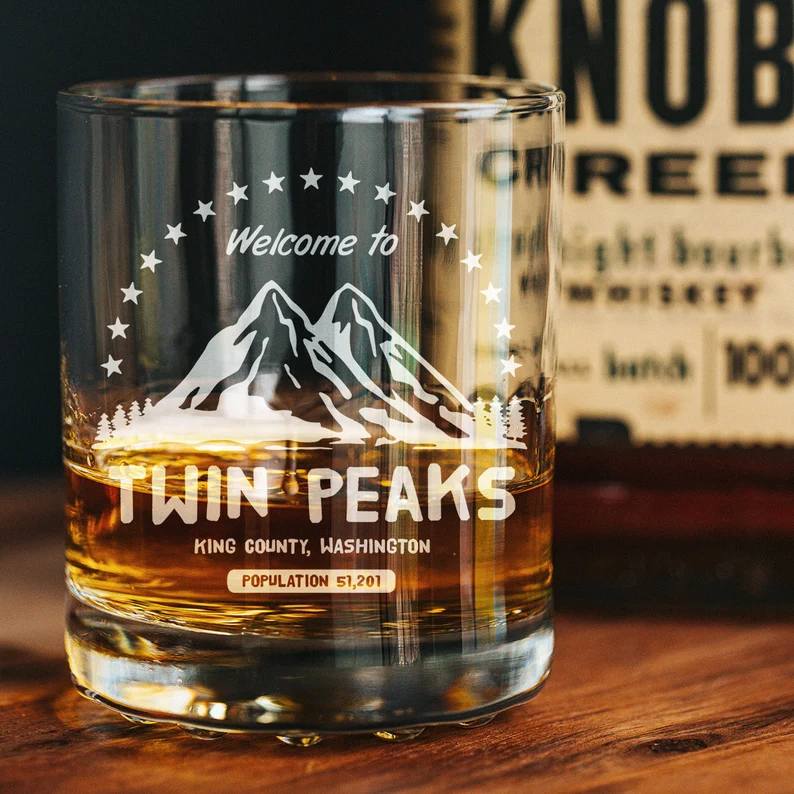 Welcome To Twin Peaks Whiskey Glass