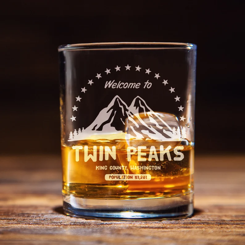 Welcome To Twin Peaks Whiskey Glass