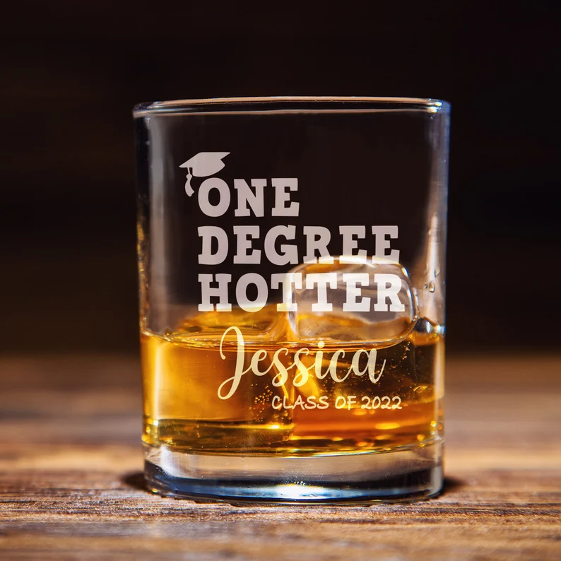 Personalized One Degree Hotter Whiskey Glass