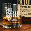 Personalized One Degree Hotter Whiskey Glass