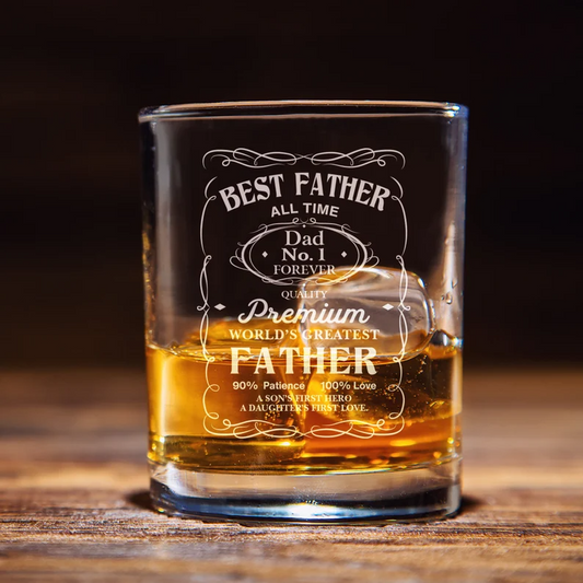 Best Dad Ever Label Whiskey Glass