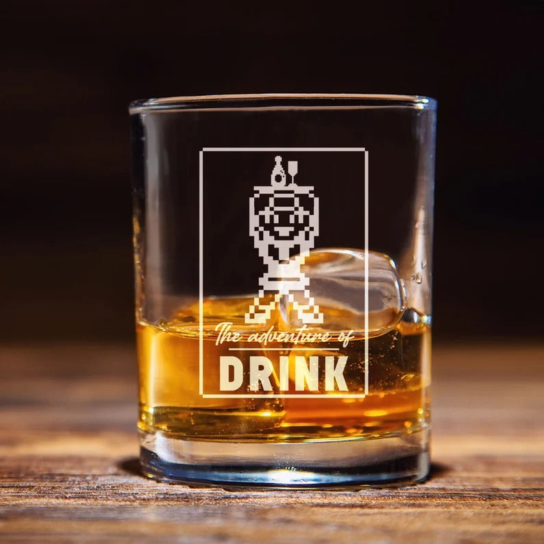 Retro Gaming 8 Bit Whiskey Glass