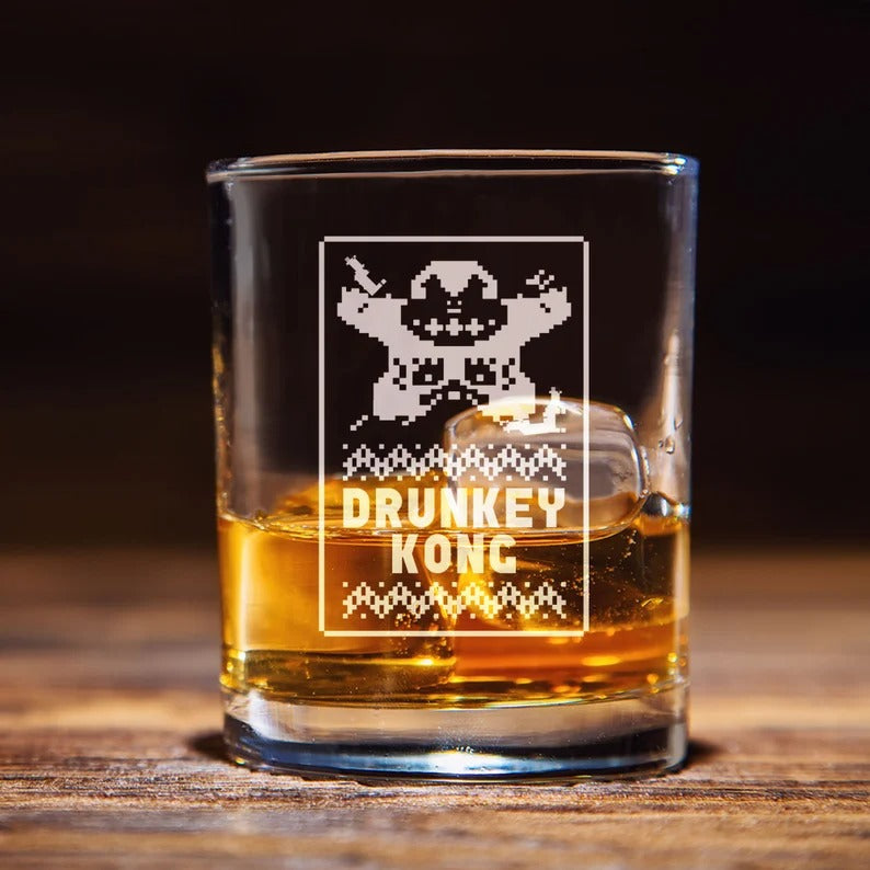 Retro Gaming 8 Bit Whiskey Glass