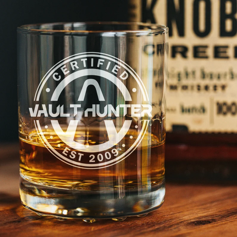 Certified Vault Hunter Whiskey Glass Borderlands