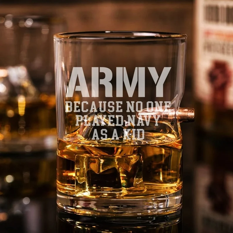 Army Bullet Whiskey Glass