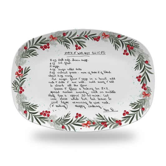 Christmas Handwritten Recipe Platter