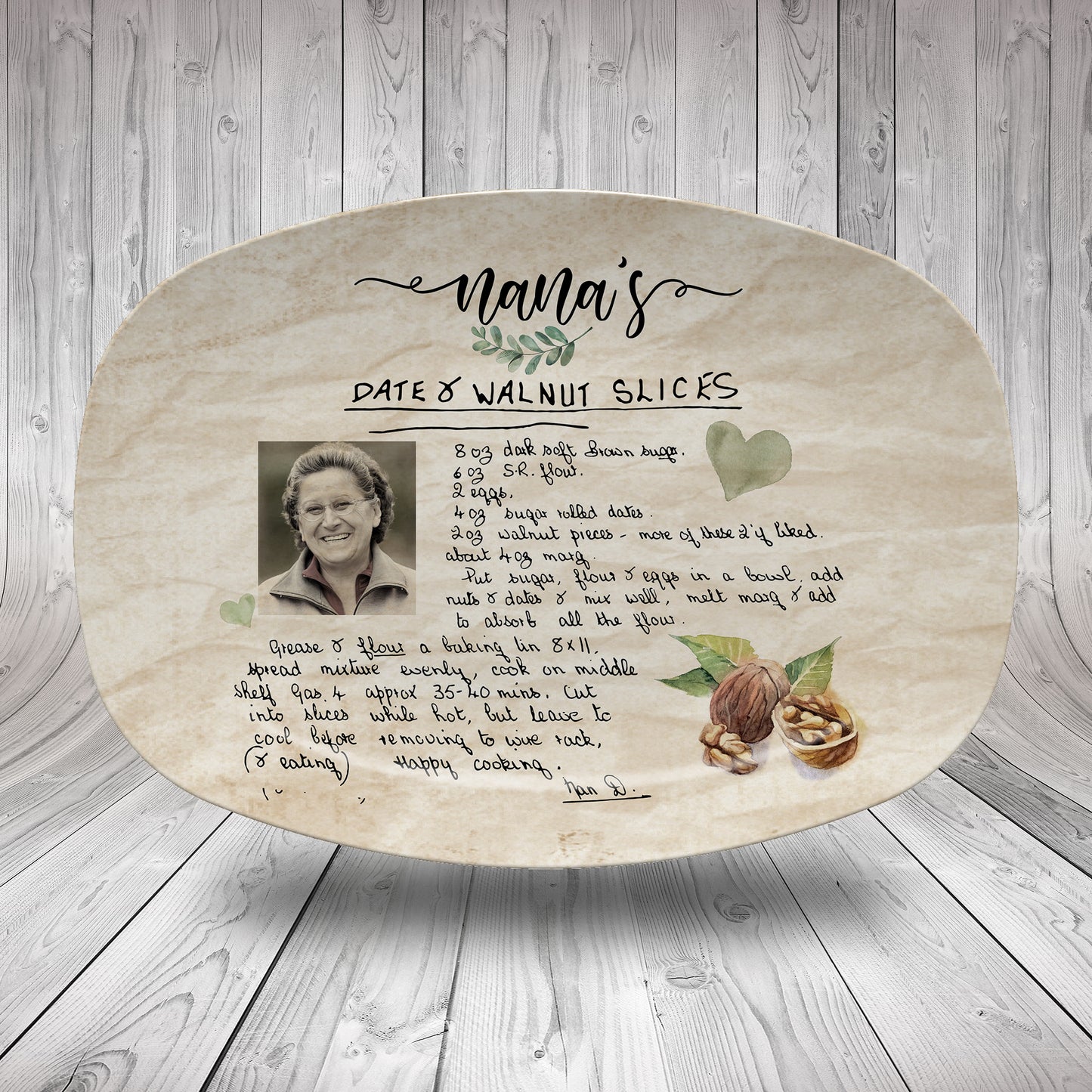 Custom Grandma's Handwritten Recipe Platter