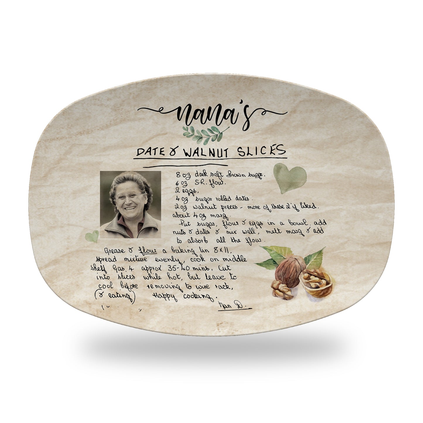 Custom Grandma's Handwritten Recipe Platter