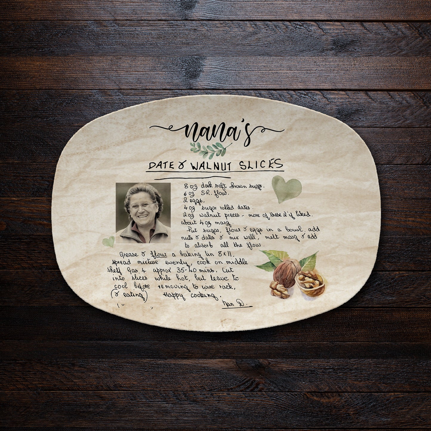 Custom Grandma's Handwritten Recipe Platter