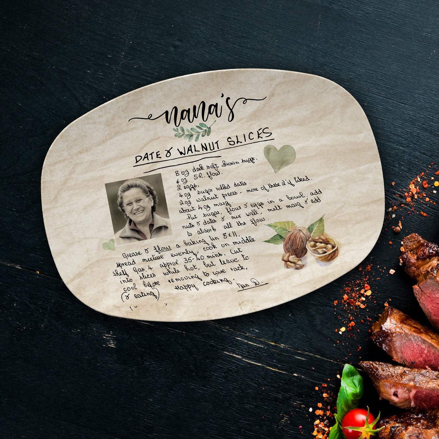 Custom Grandma's Handwritten Recipe Platter