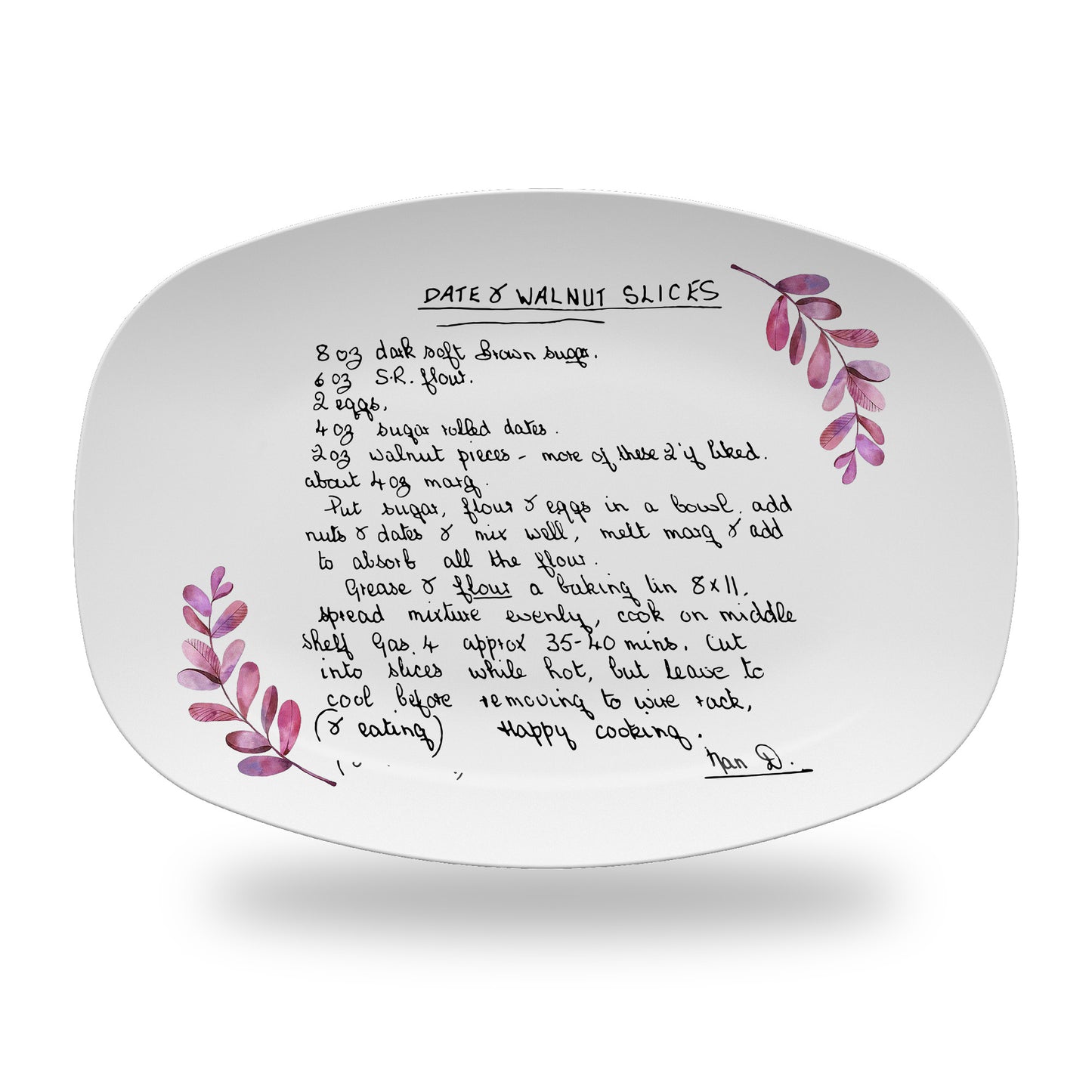 Personalized Handwritten Recipe Platter